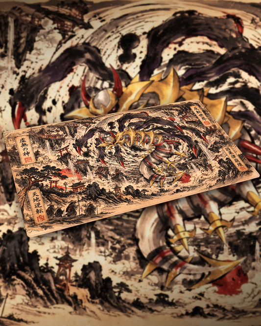 Playmat Giratina Leyendas Ancestrales II sobre mesa