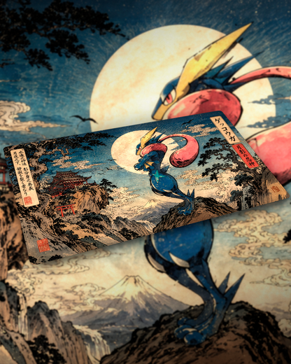 Playmat Greninja Leyendas Ancestrales II sobre mesa