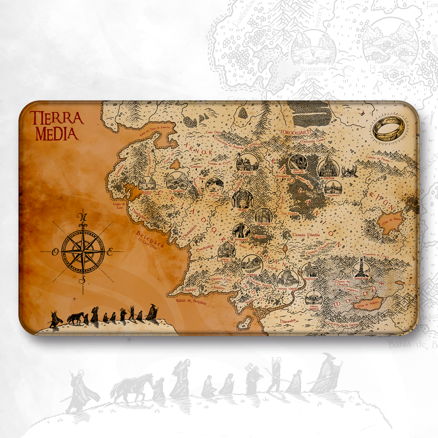Playmat 25 Aniversario Señor de los Anillos mapa